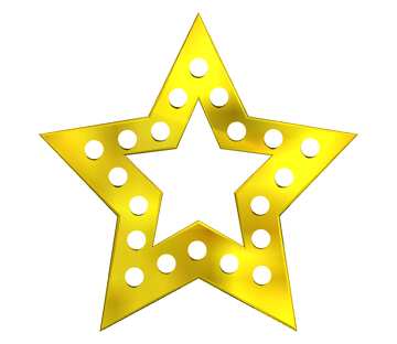 Frame d`oro a forma di stella PNG trasparente №56392