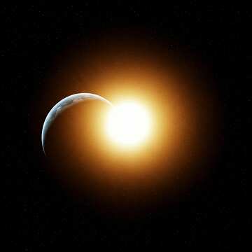 驚異的な天体日食：宇宙の調和における地球と太陽 №56877