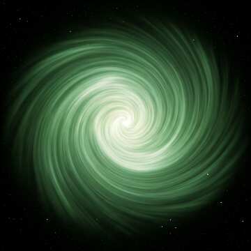 Galassia verde vorticosa: immagine di arte cosmica astratta №56866