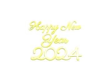 transparent gold 2024 happy new year png
