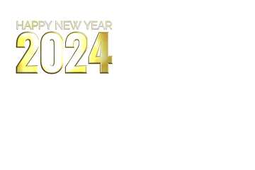 Happy new year 2024  3d lettering  gold transparent png №56236