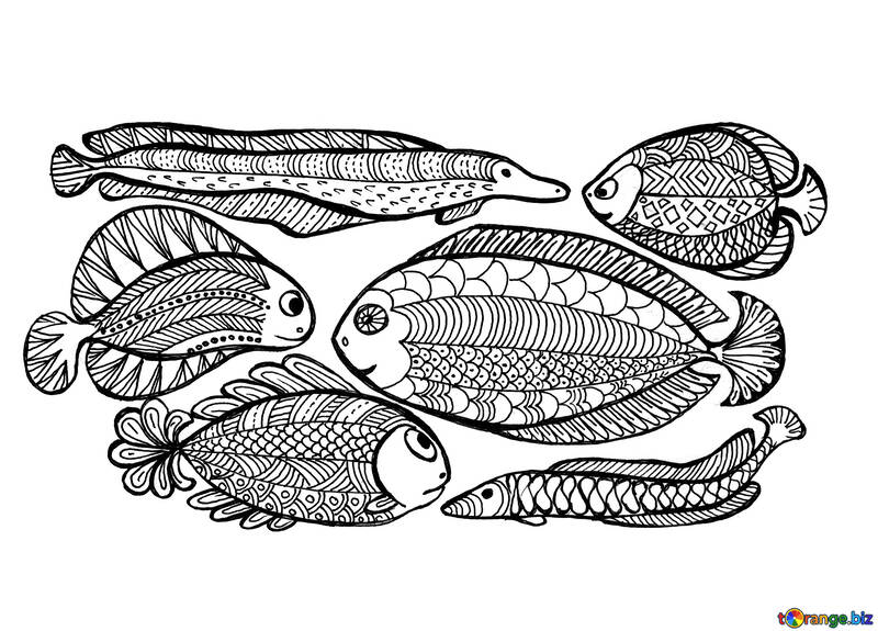 Set di cliart di pesci divertenti №56194