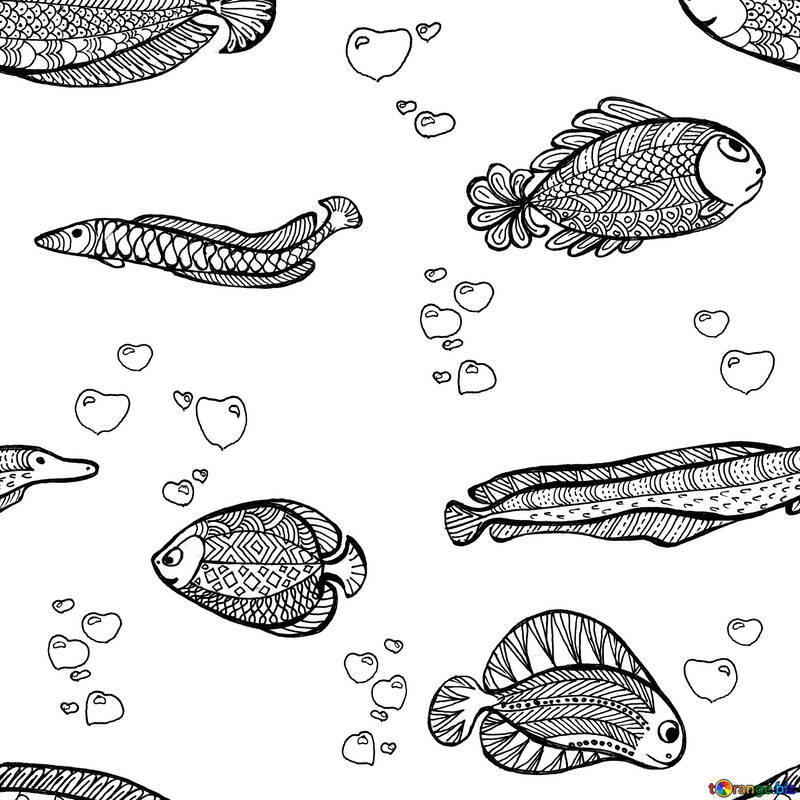 Seamless pattern fish №56187