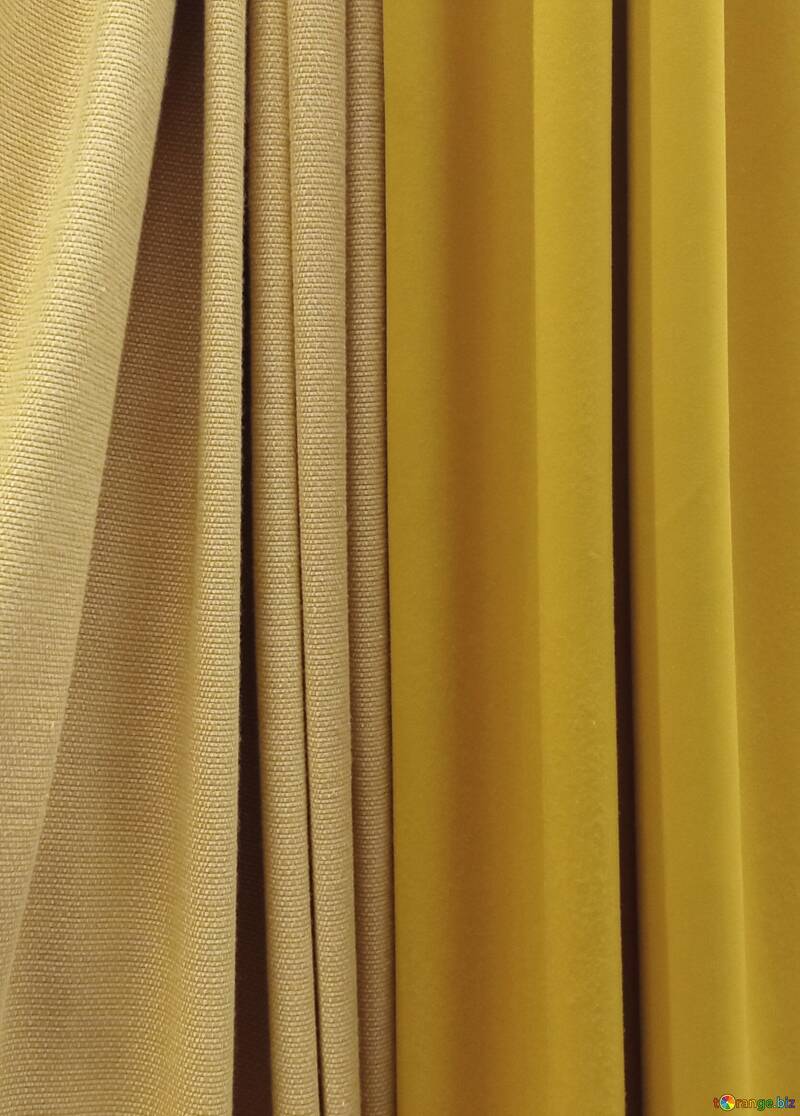 Cortinas elegantes em tons suaves de amarelo - Close-up de tecido texturizado №56643