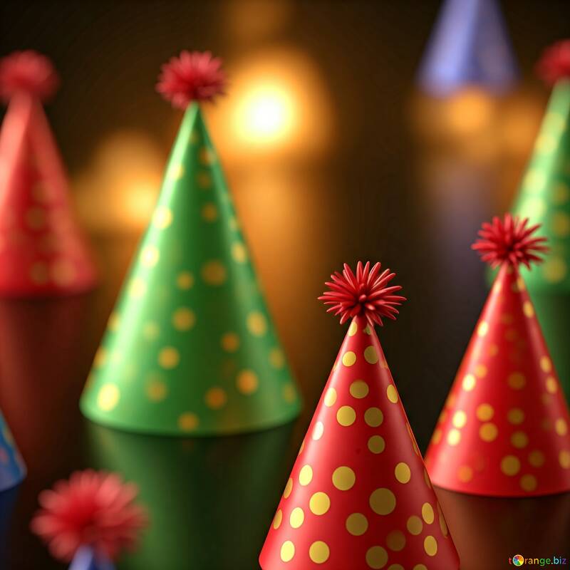 Cappelli da festa con pois colorati per festeggiare №56890