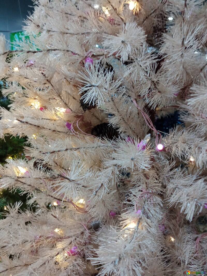 Frosty White Christmas Tree Glimmering with Lights №56687