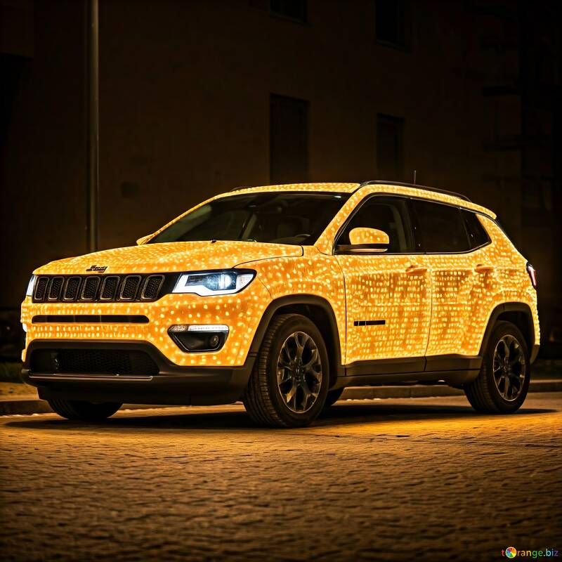 Illuminated Jeep Compass: A Stunning Nighttime Showcase of Automotive Art №56811