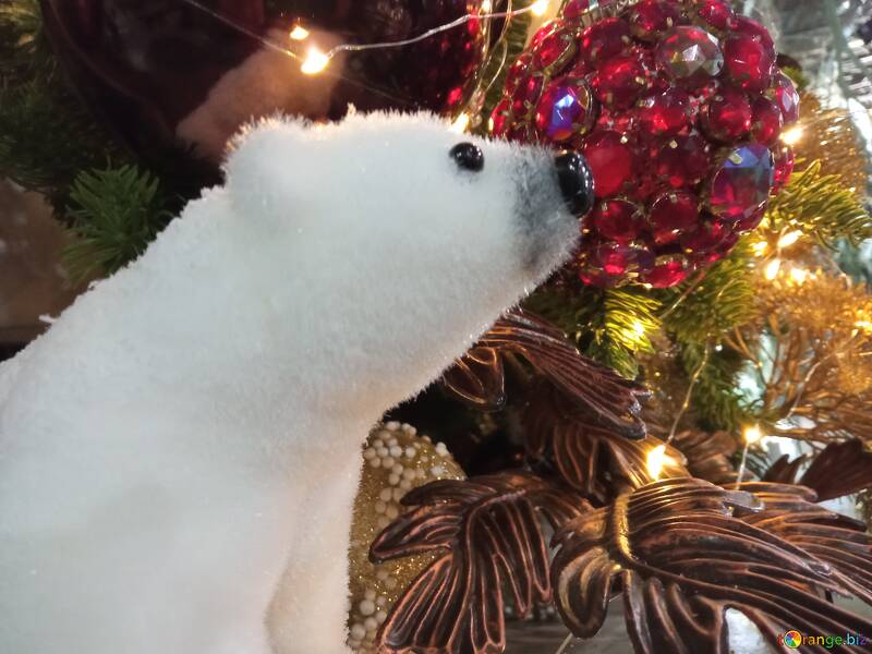 New Year`s toy polar bear  №56695