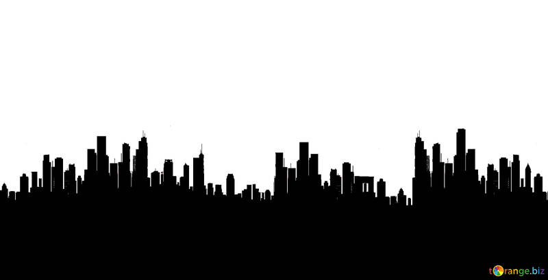 silhouette of the city on the horizon outline №56398