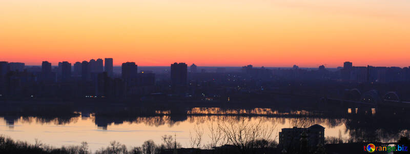city skyline at dawn riverside country sunset use as a background №56011