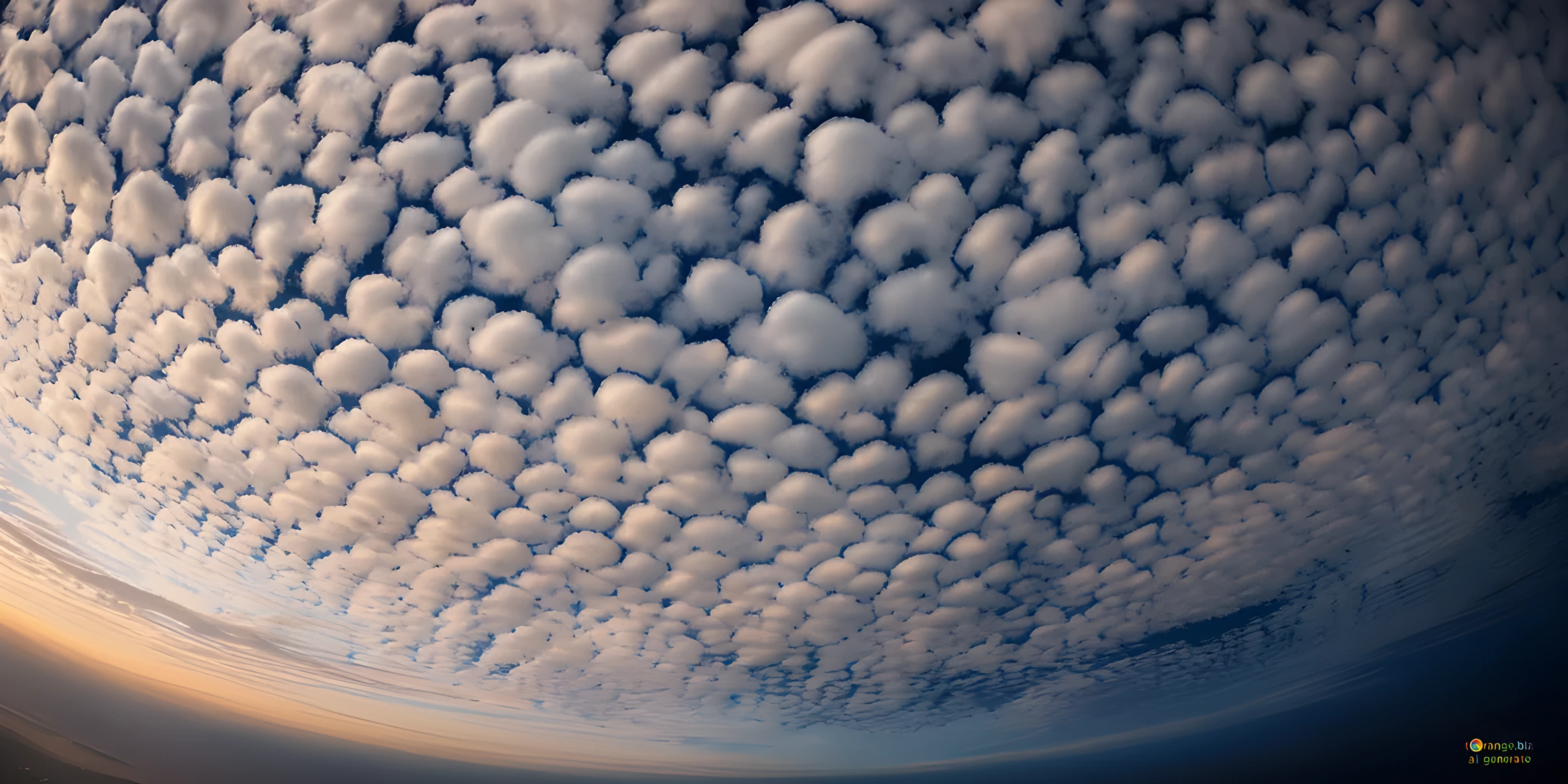 Відреставрована люксова версія 雲の模様空の眺め 青空に白い雲の模様、ワイドアングルからの空の眺め №57274