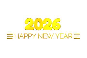 2026 Happy New Year Celebration Banner with Golden Text №57025