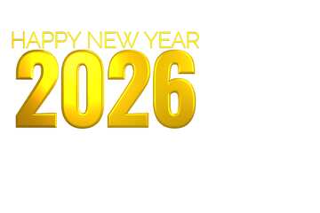 2026 Happy New Year Celebration Graphic with Bold Golden Text №57021
