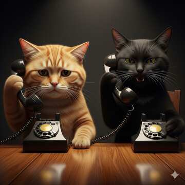 Katzen am Telefon: Skurrile Katzen-Telekommunikationsszene №57055