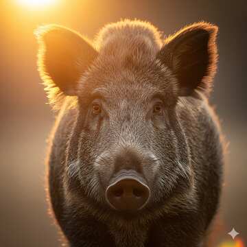 Majestätisches Wildschwein bei Sonnenaufgang gefangen: Die ungezähmte Schönheit der Natur №57033