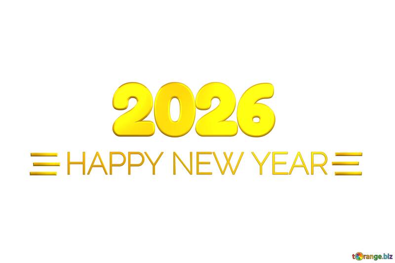 Bannière de célébration du Nouvel An 2026 avec texte doré №57025