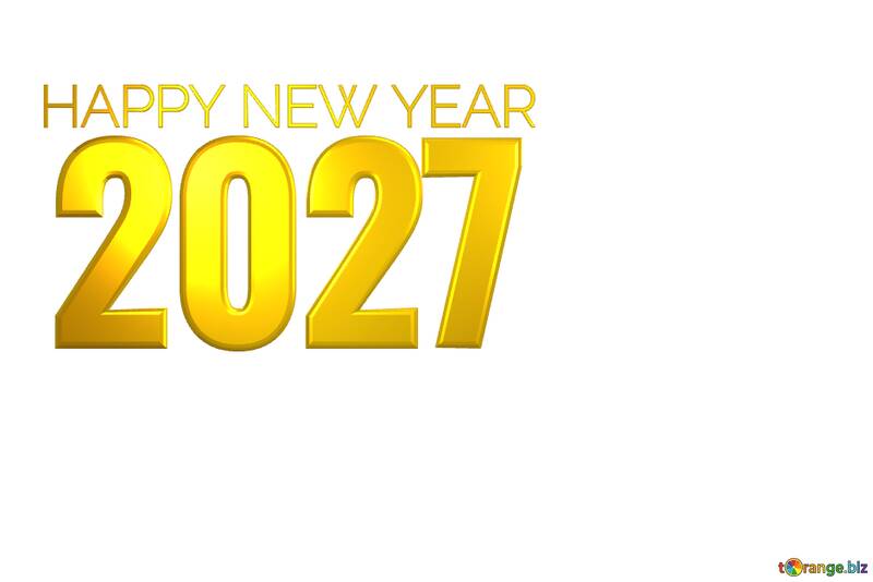 Festive Golden Text Graphics for New Year 2027 Celebration №57022