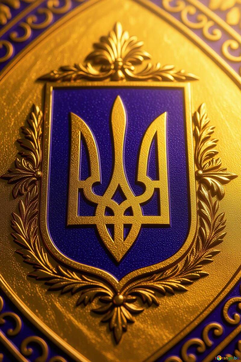 Emblema Dorado de Ucrania: Símbolo de Herencia y Fuerza №57107