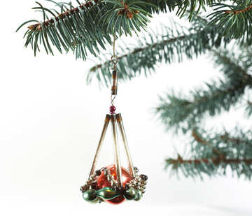 Antique  Christmas tree  toy  at  White  background №6755