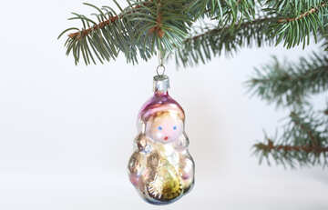 Sowjet Puppe . Weihnachten Baum Spielzeug an Weiß Hintergrund №6774
