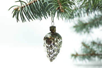 Pine cone Christmas tree .  Toy ball . USSR. №6843