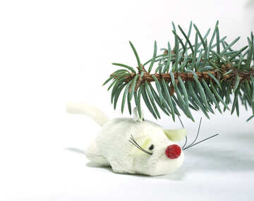 Branco Rato Natal árvore. №6800