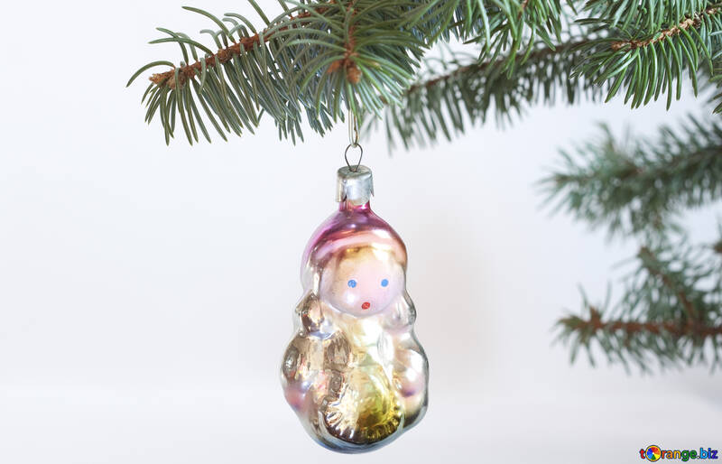 Sowjet Puppe . Weihnachten Baum Spielzeug an Weiß Hintergrund №6774