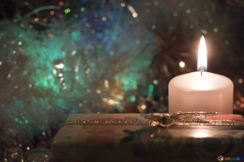 New Year  evening . Candles . Gifts. №6667