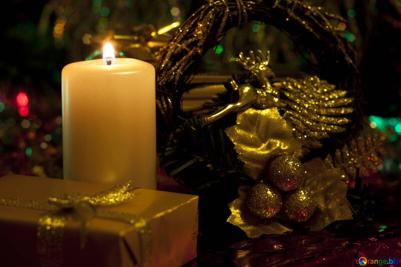 New Year  . wreath candle. №6641