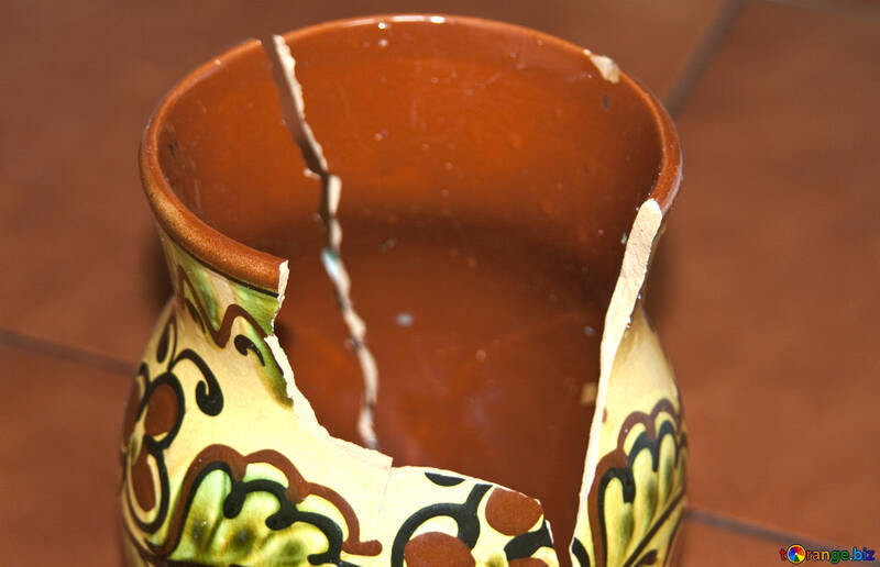 Argilla vaso crepa e Scheggiato №6048