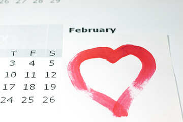 Day  Valentine . Heart  Red  paint. №7166
