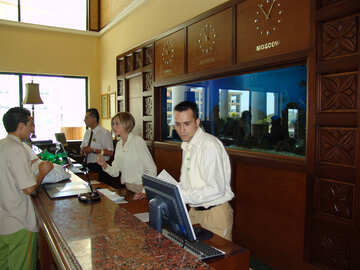 People . Registration  Rack  Hotel . 