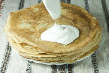 Pancakes  with  sour cream №7758