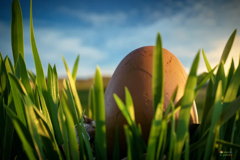 Відреставрована люксова версія Chocolate egg , , grass Chocolate egg among grass №8116