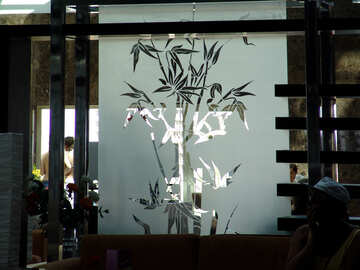 Pattern at glass bamboo. №8313