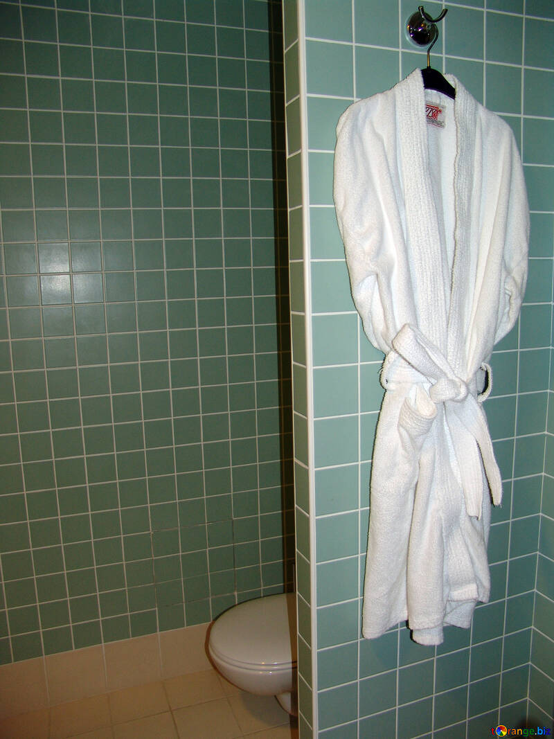 Bath robe longue . , Terry , blanc. №8387