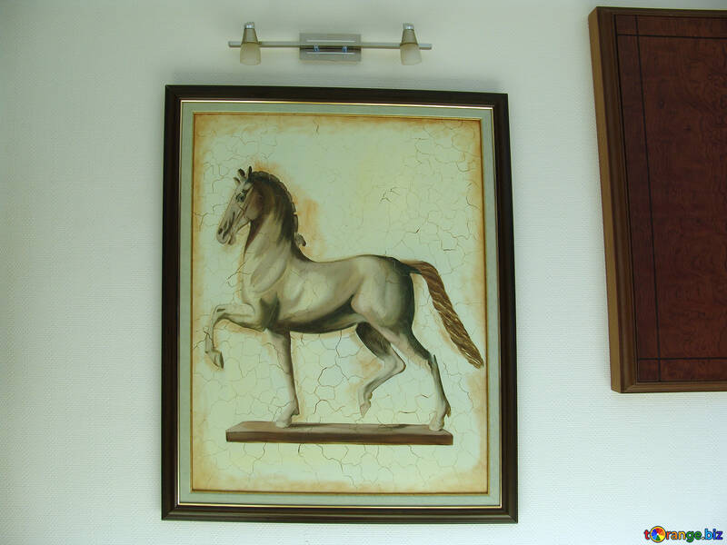 Painting . Horse . On  wall. №8314