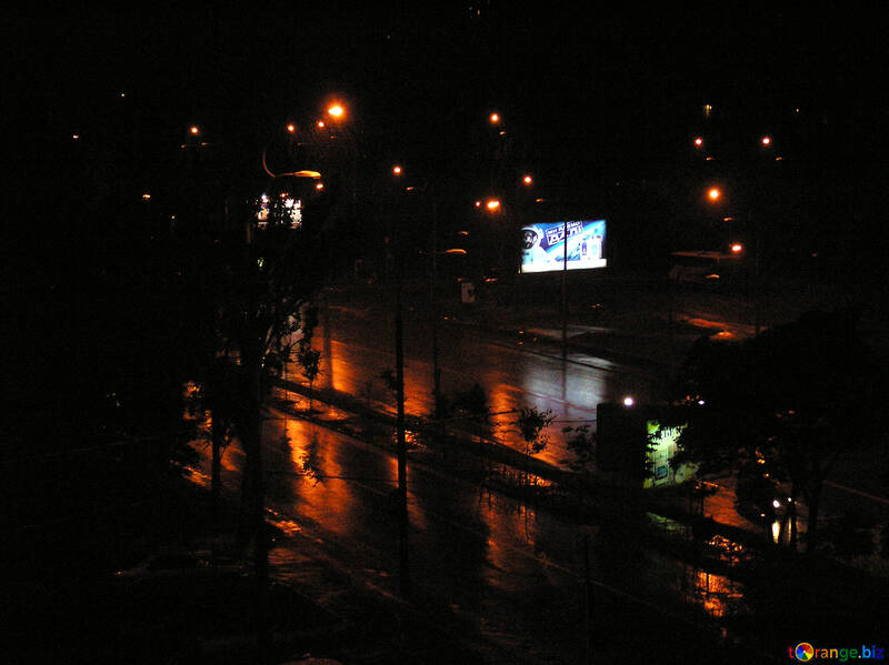 Luminescent  Advertising ( billboard ) night №8043