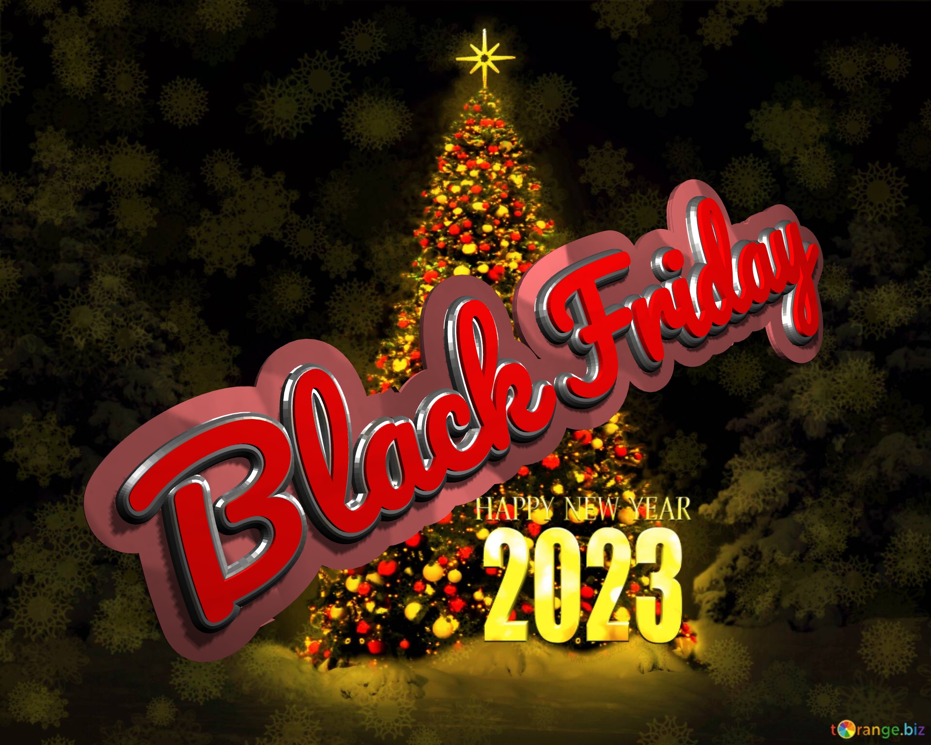 Black Friday Black Friday Christmas tree Shiny happy new year 2023 background №0