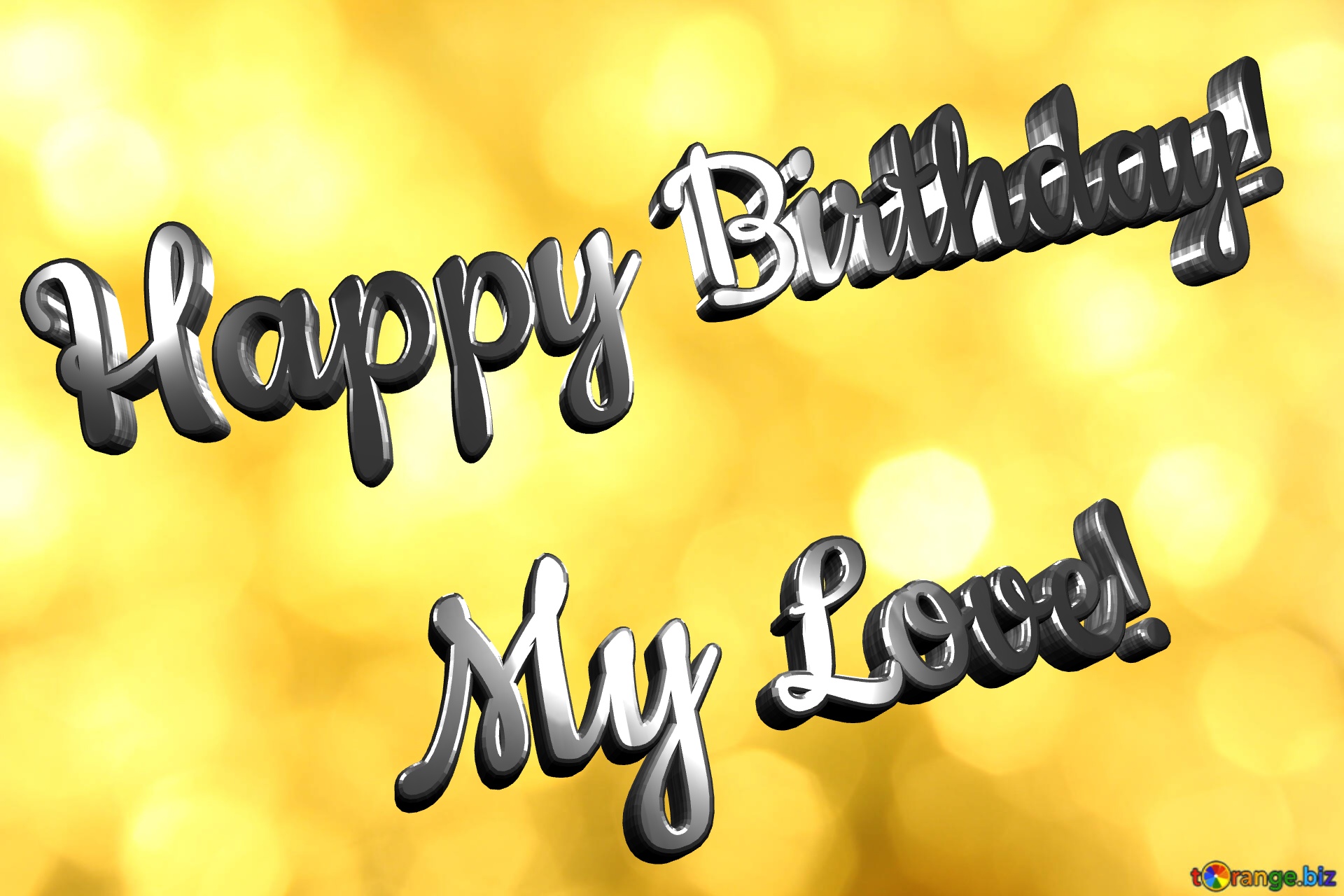 Happy Birthday! My Love!  Gold background №37815