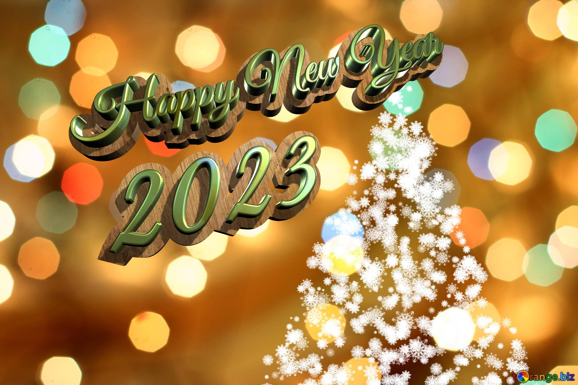 Happy New Year 2023  Christmas snowflakes background lights №0