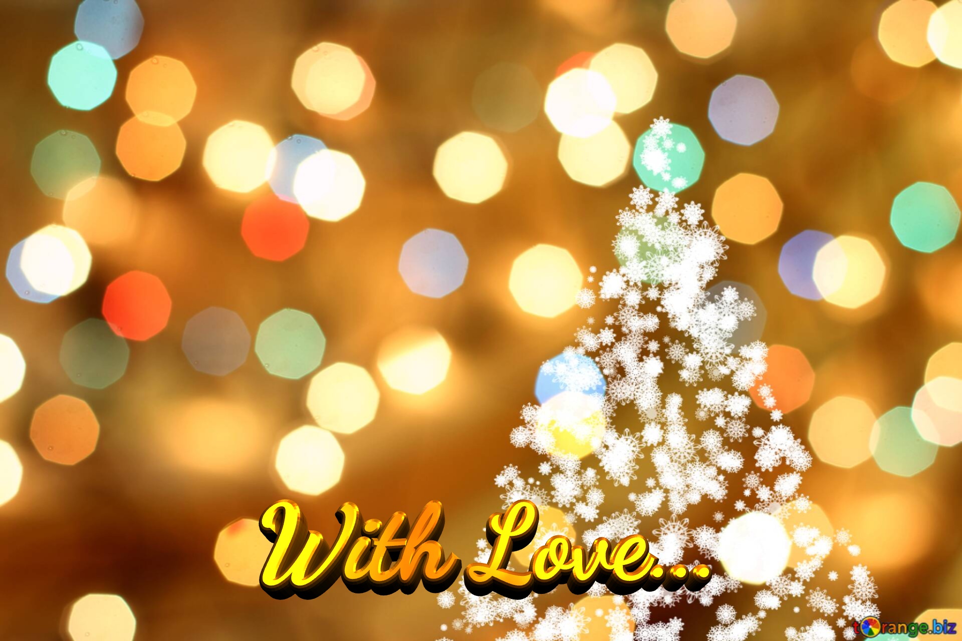 With Love...  Christmas snowflakes background lights №0