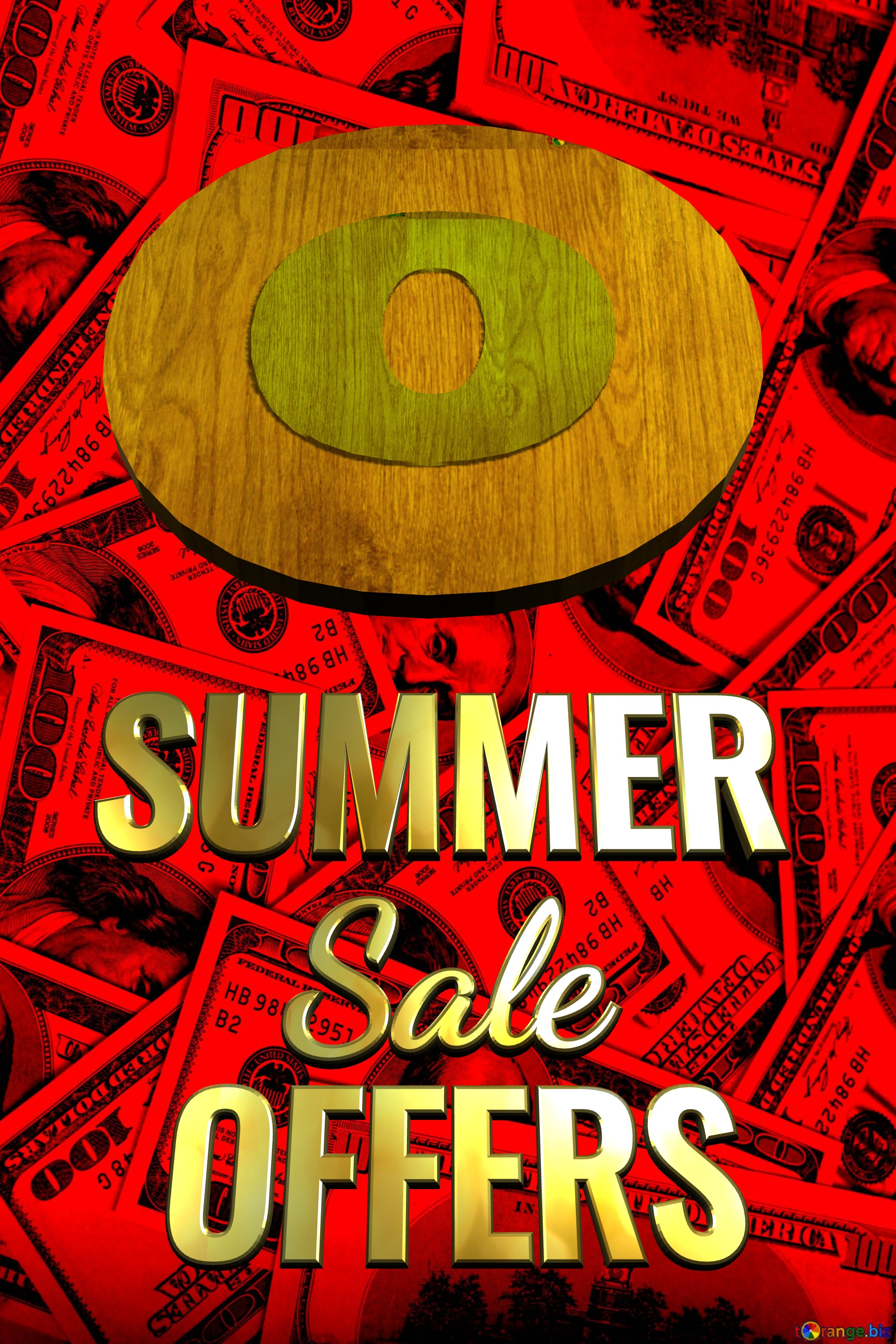 SUMMER OFFERS Sale O  Dollars red background №0