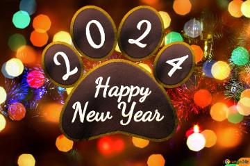 2024 Pets style Happy New Year Shiny happy new year 2023 background cheerful holiday
