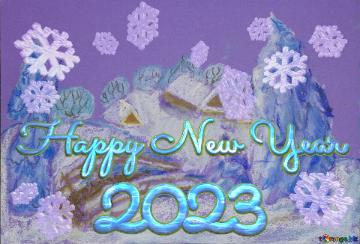 2023 Happy New Year Snowy art