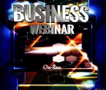 Business Webinar On-line  Light Blue Background