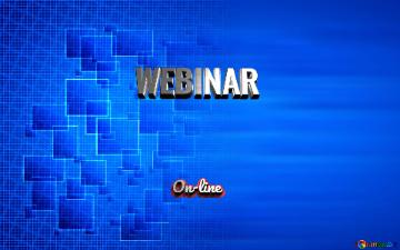 Business Webinar On-line  Technology Blue Background Tech Abstract Squares Of The Grid Cell Line...