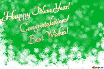 Congratulations!  Best Wishes! Happy New Year! Clipart Background New Year Green