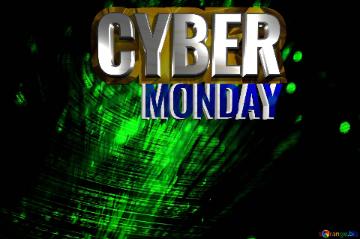 Cyber Monday  Monday   Optical Fiber Overlay Technology  Futuristic Green  Background