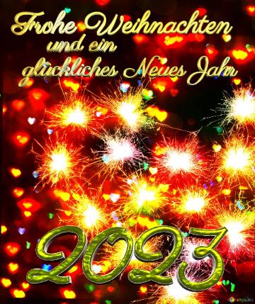 Frohe Weihnachten Und Einglückliches Neues Jahr 2023 Weihnachtshintergrund Mit Herz